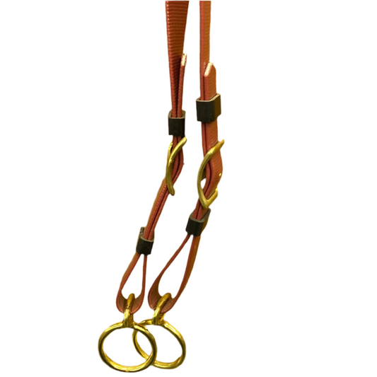 Endurance Biothane Zilco clip on burgundy brass Martingale attach