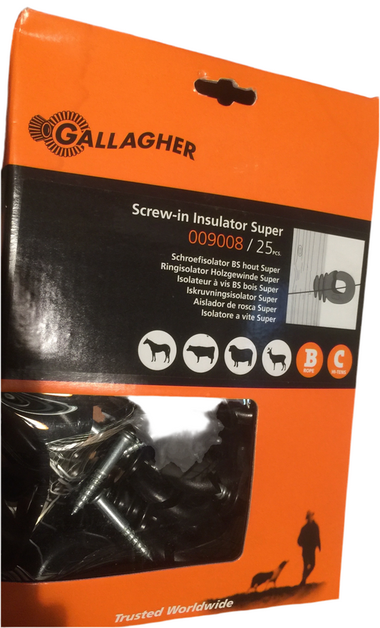 Gallagher 009008 screw in insulator super Pack 25 Older stock more solid