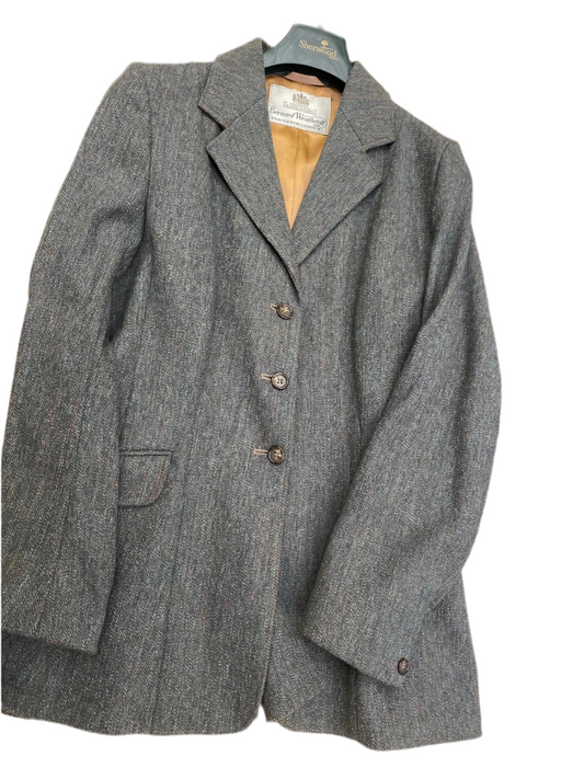 Bernard Weatherill 38" Ladies Tweed Vintage Jacket Grey Green