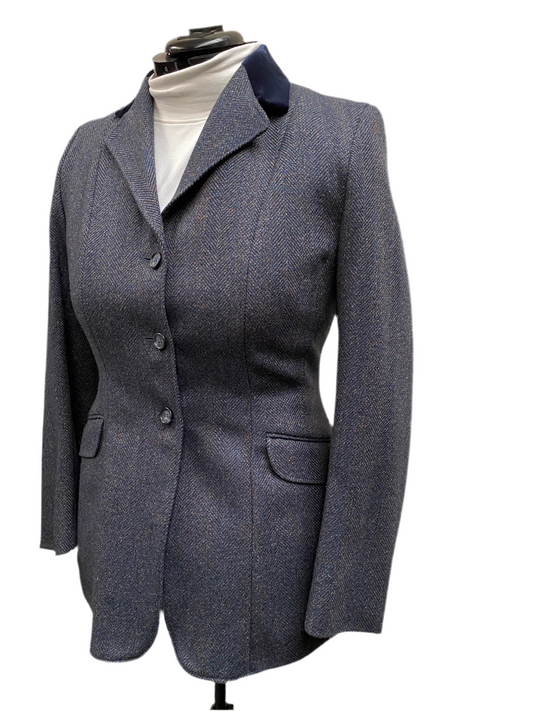 Caldene 38" Chest X20989 Blue Ladies Tweed Jacket with Velvet Collar