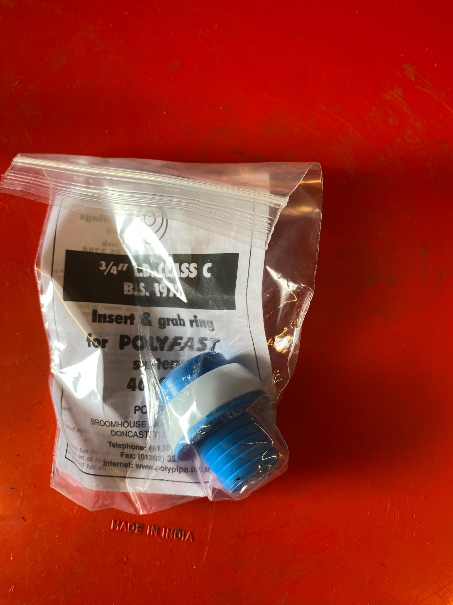 Philmac Polyfast Classs C 3/4" Blue Insert for 25mm Coupling