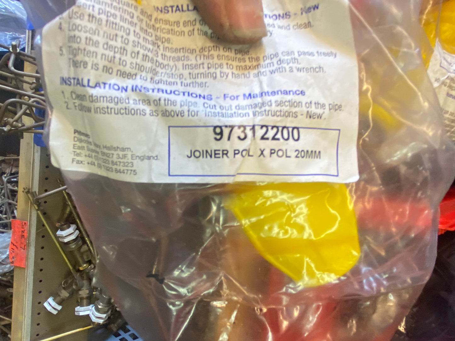 philmac joiner Pol 20mm Yellow Gas 97312200