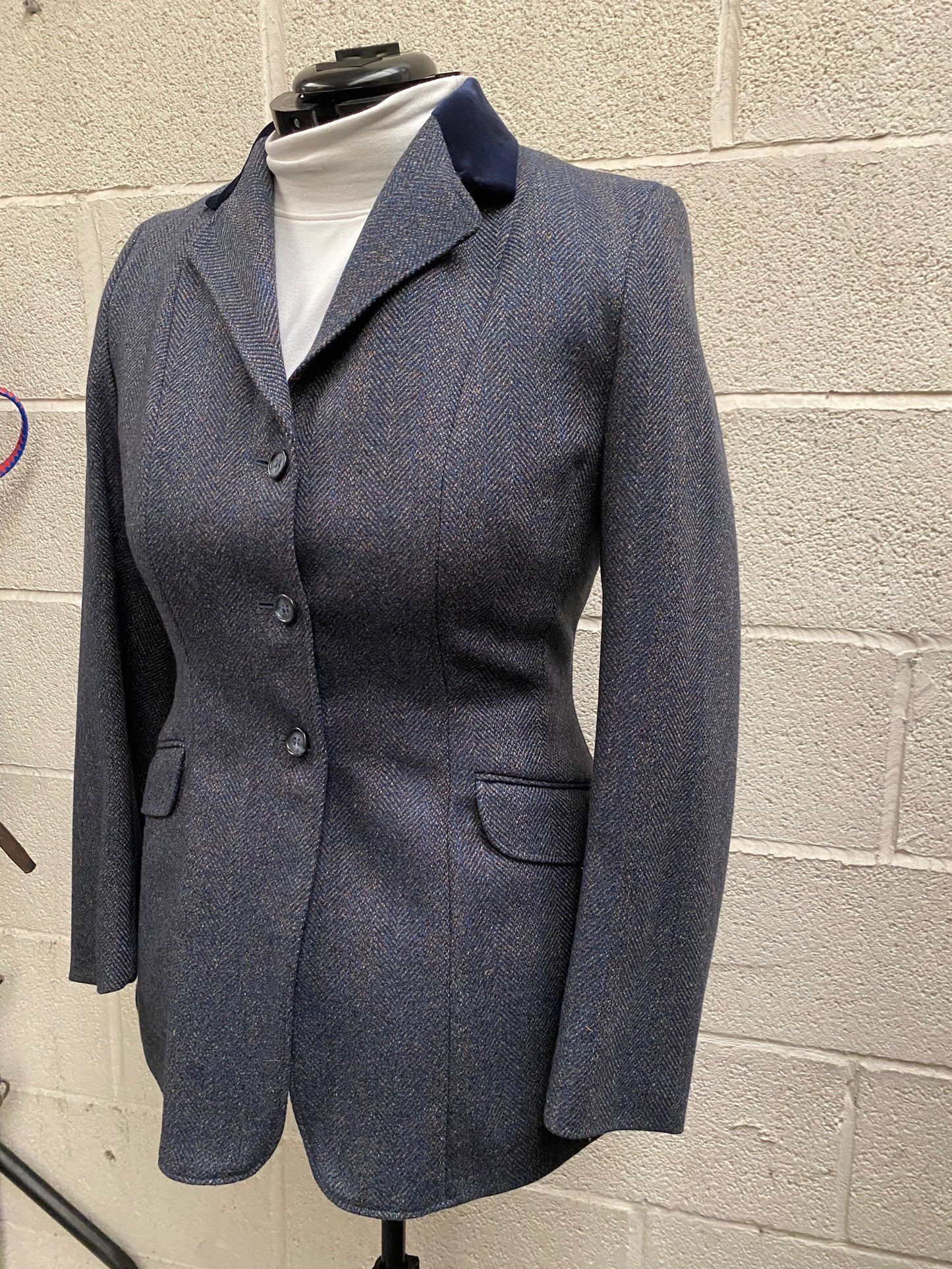 Caldene 38" Chest X20989 Blue Ladies Tweed Jacket with Velvet Collar