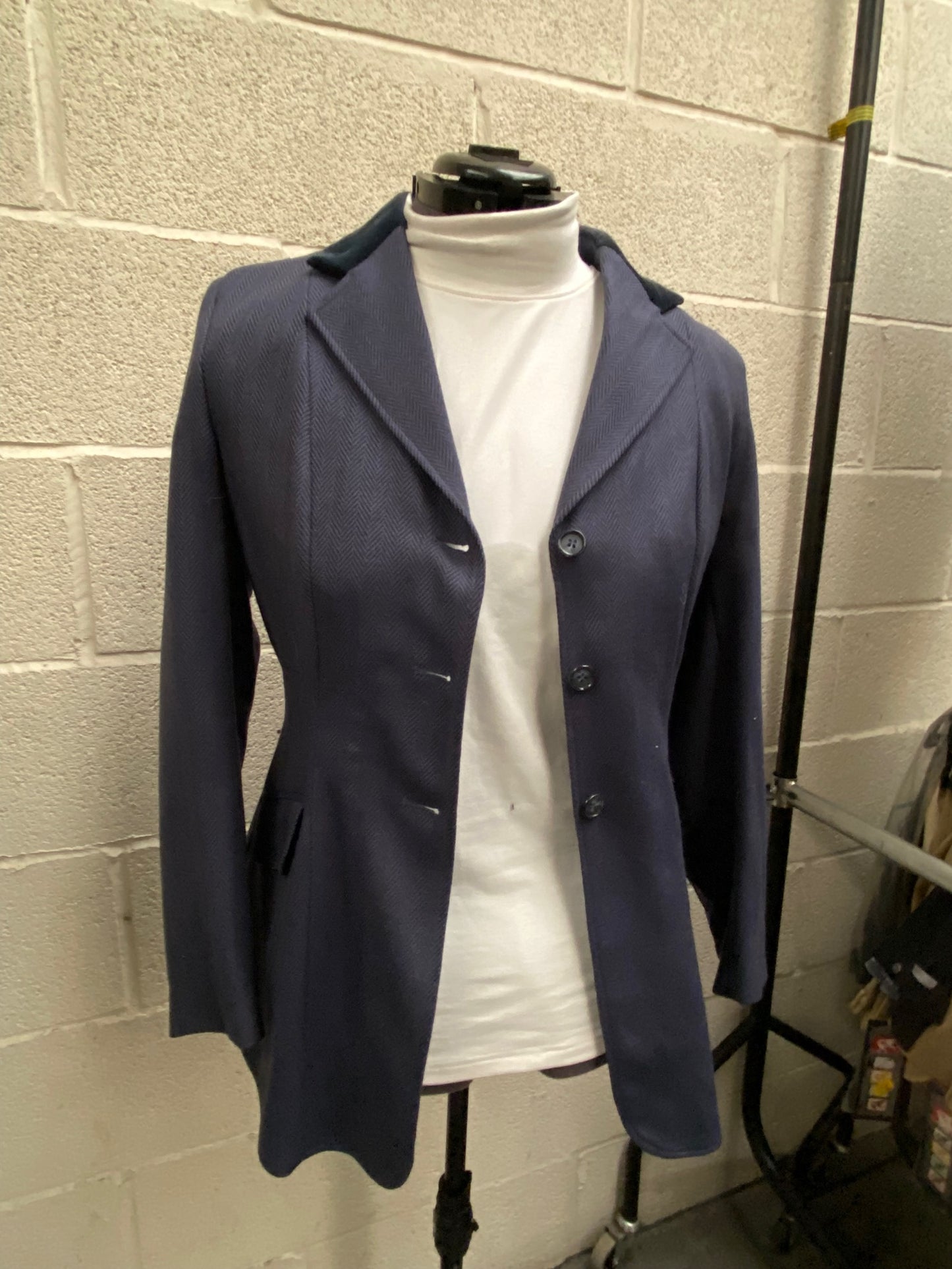 Caldene Ladies 38" Blue Herringbone with Velvet Collar Ex Display