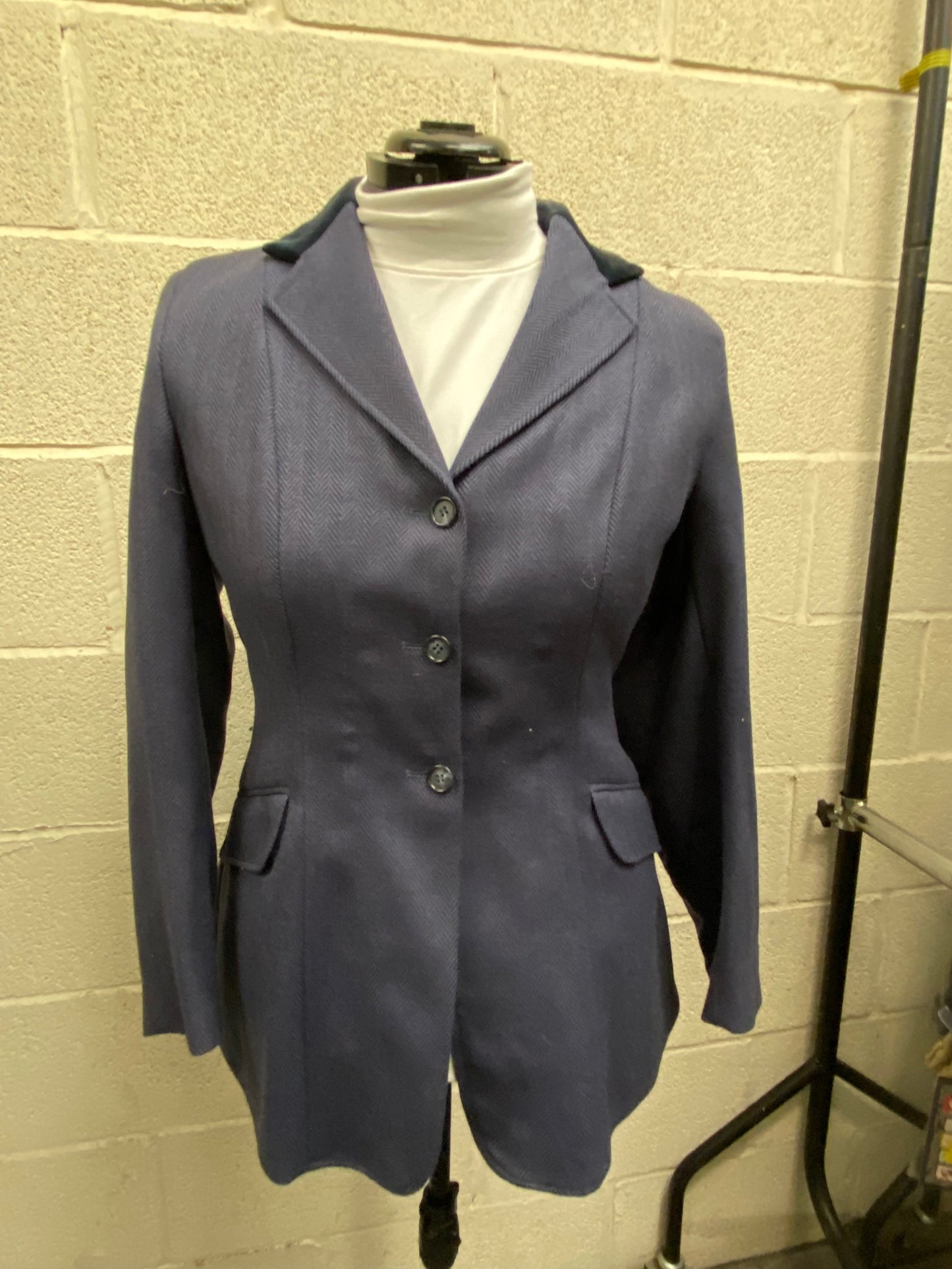 Caldene Ladies 38" Blue Herringbone with Velvet Collar Ex Display