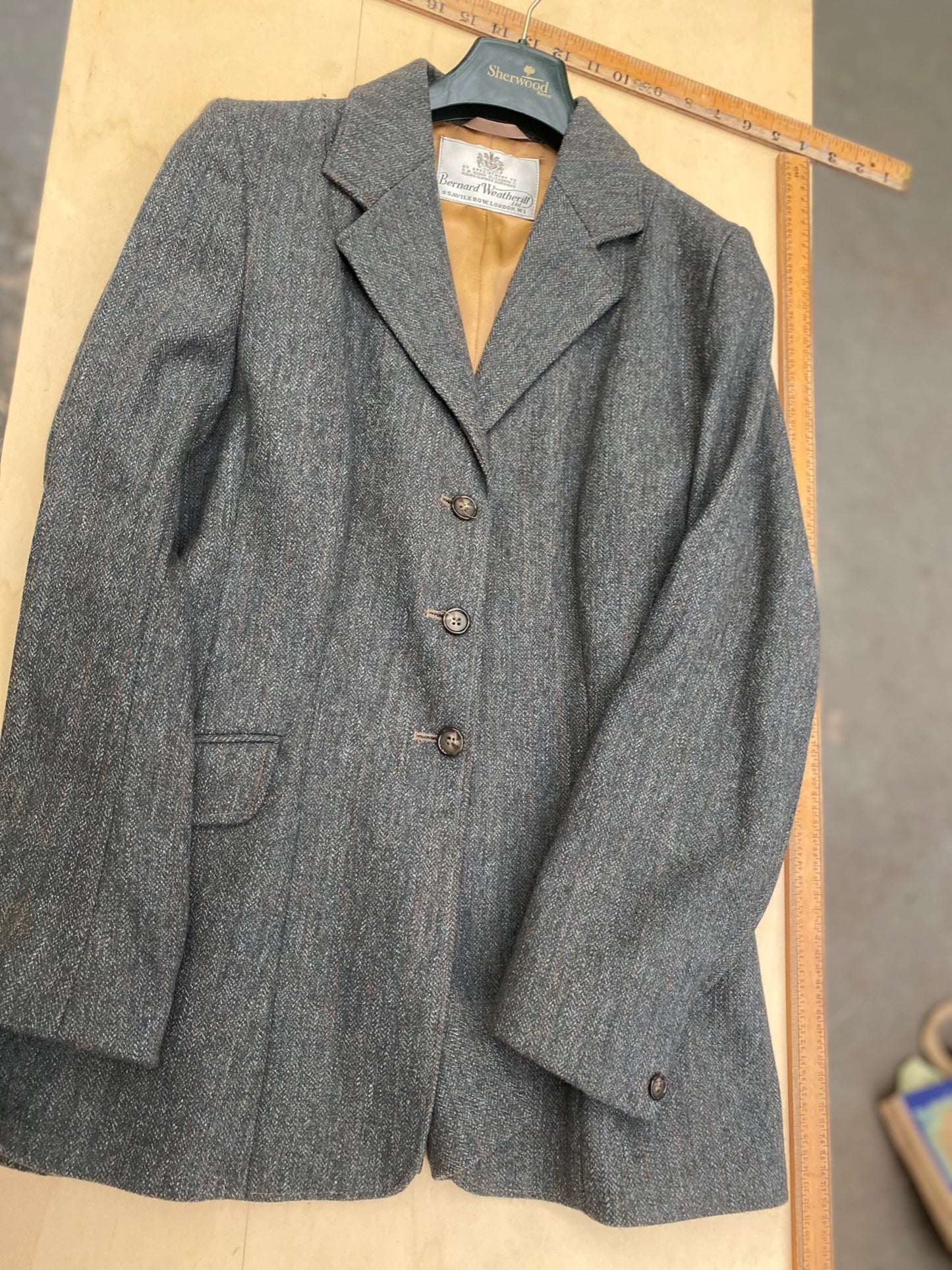 Bernard Weatherill 38" Ladies Tweed Vintage Jacket Grey Green