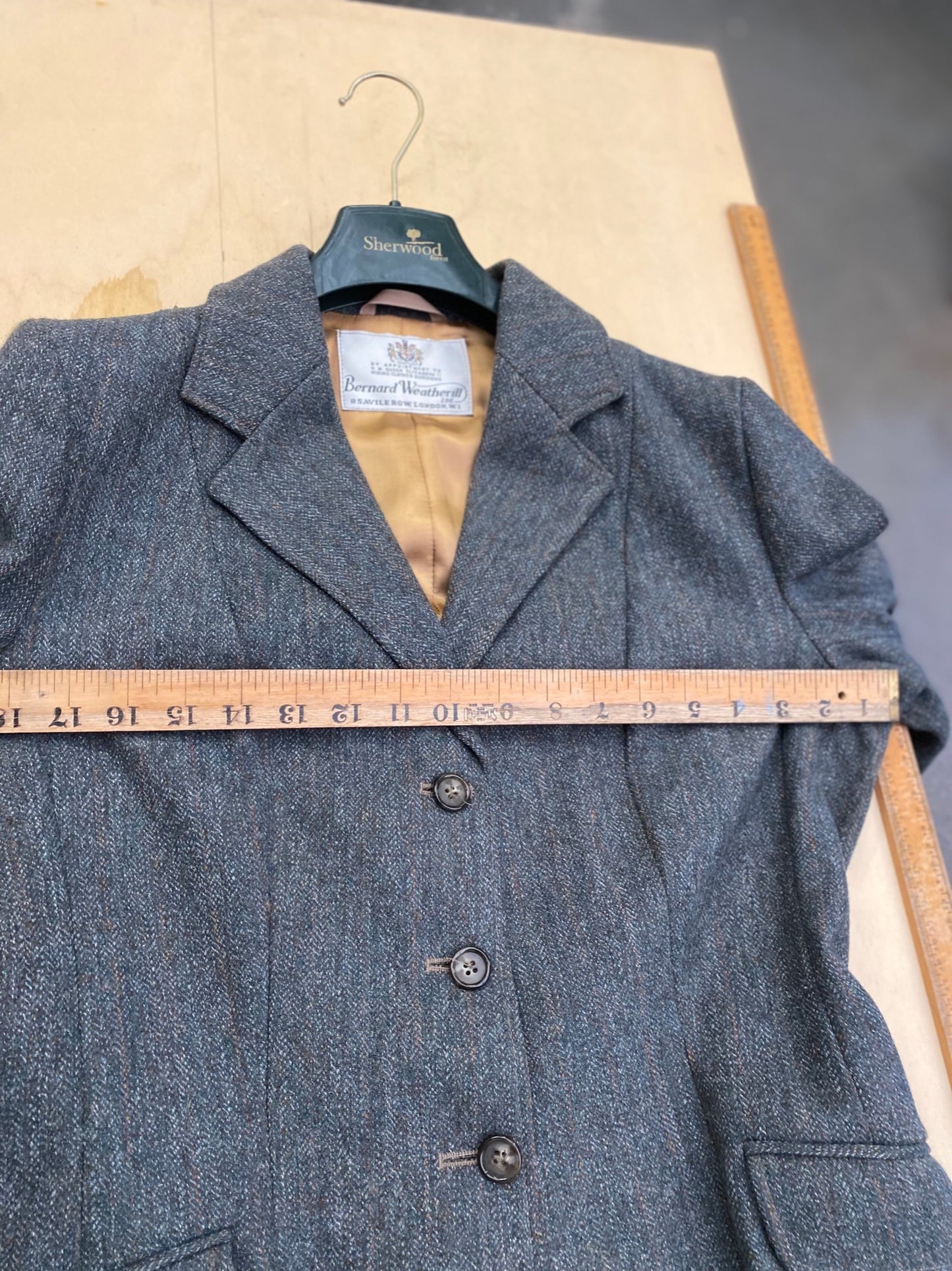 Bernard Weatherill 38" Ladies Tweed Vintage Jacket Grey Green