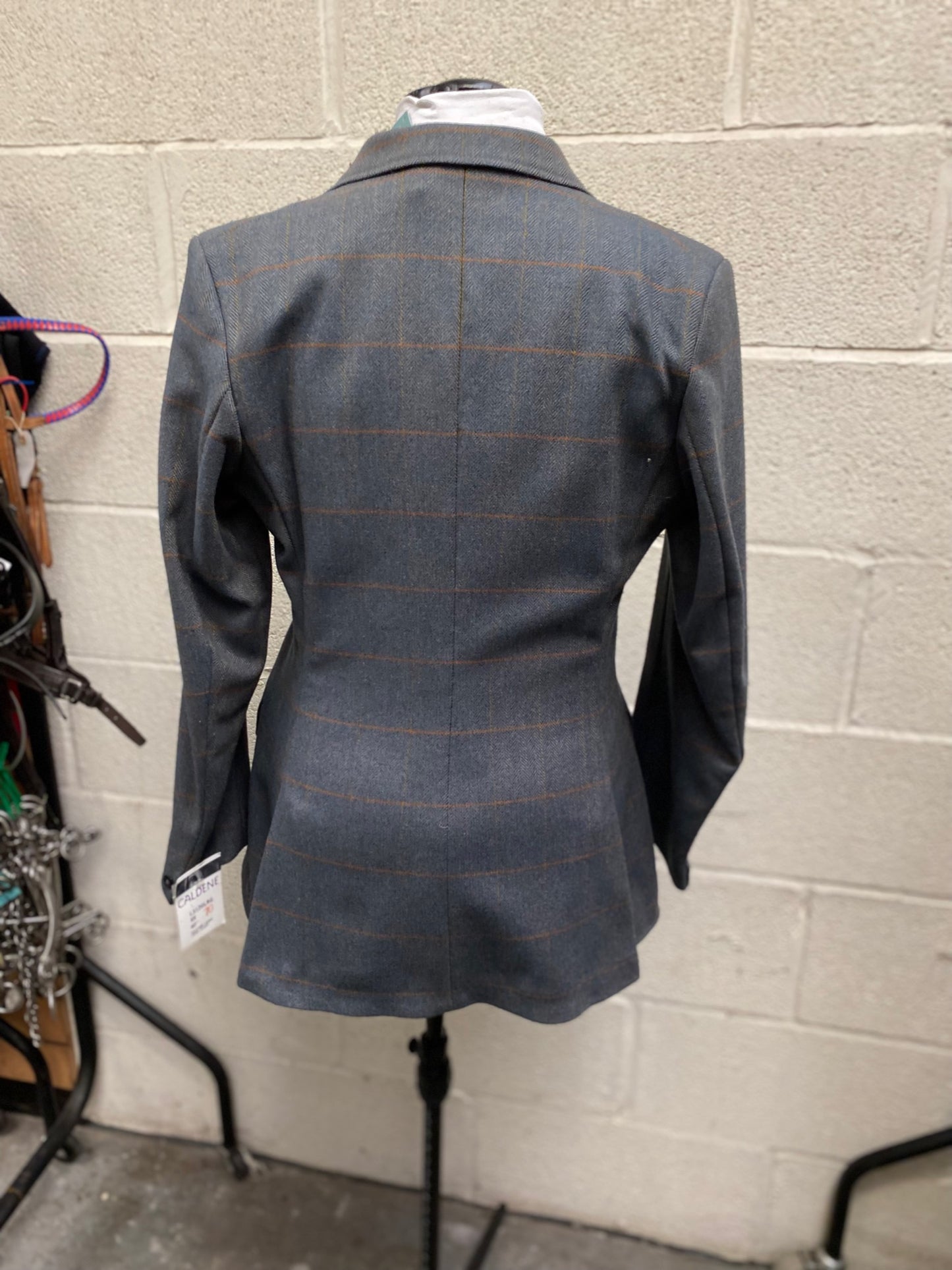 Caldene Ladies 40" Chest Blue Tweed Jacket with Rust Over Check L312