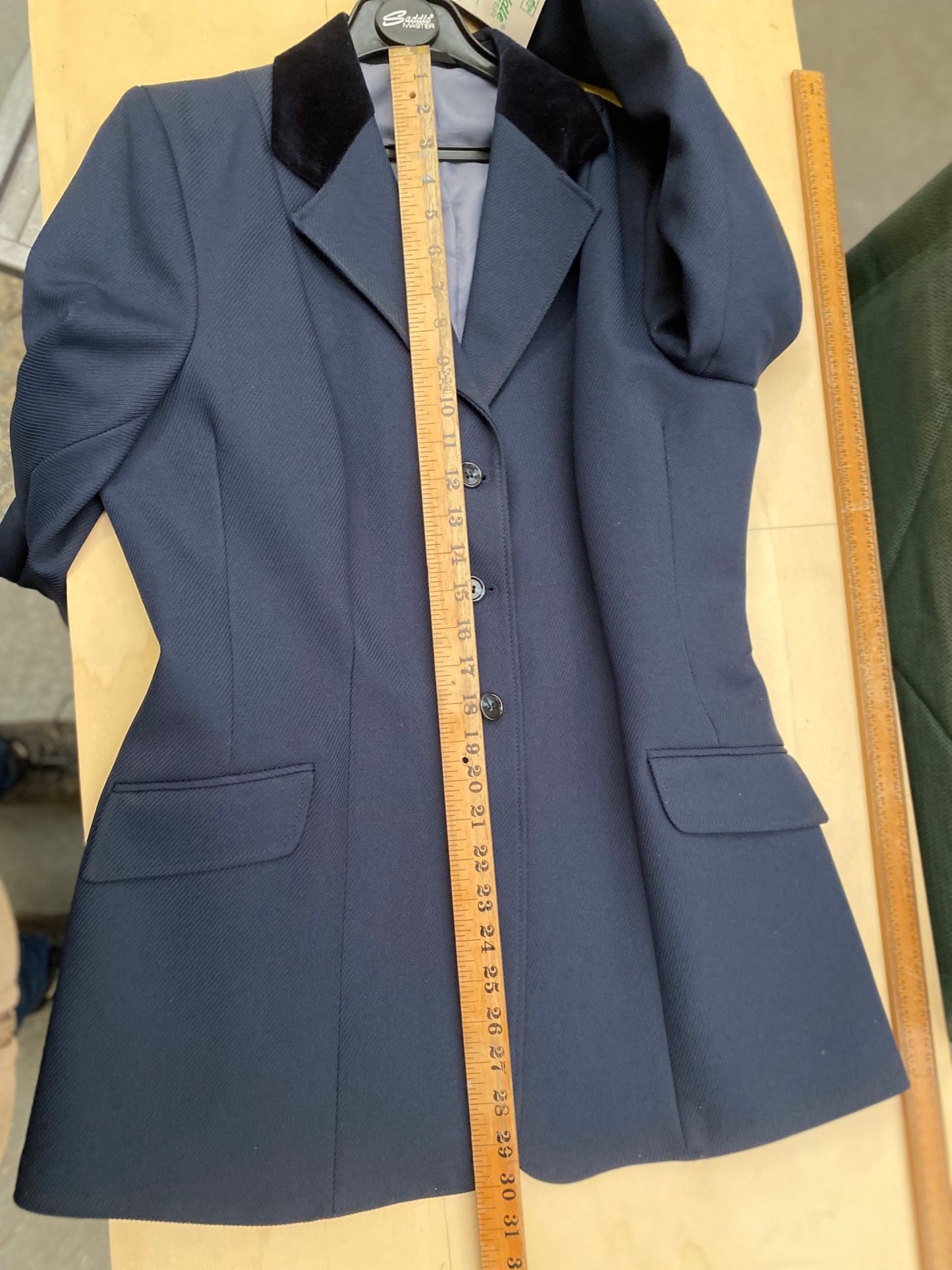 Caldene Saddlemaster 40" Navy Show Jacket Ladies with Velvet Collar