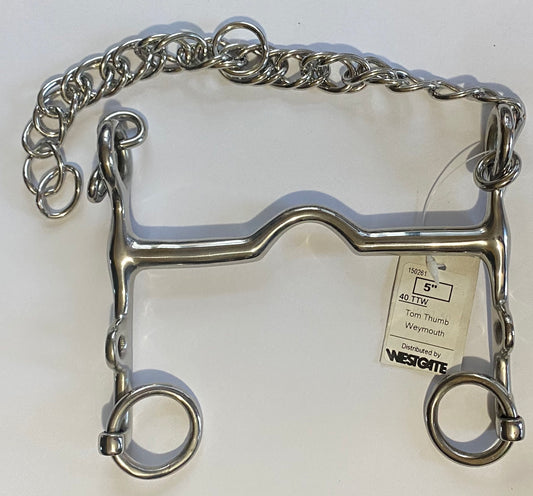 Horse Bit 5" Tom Thumb Weymouth Fixed Westgate 40TTW