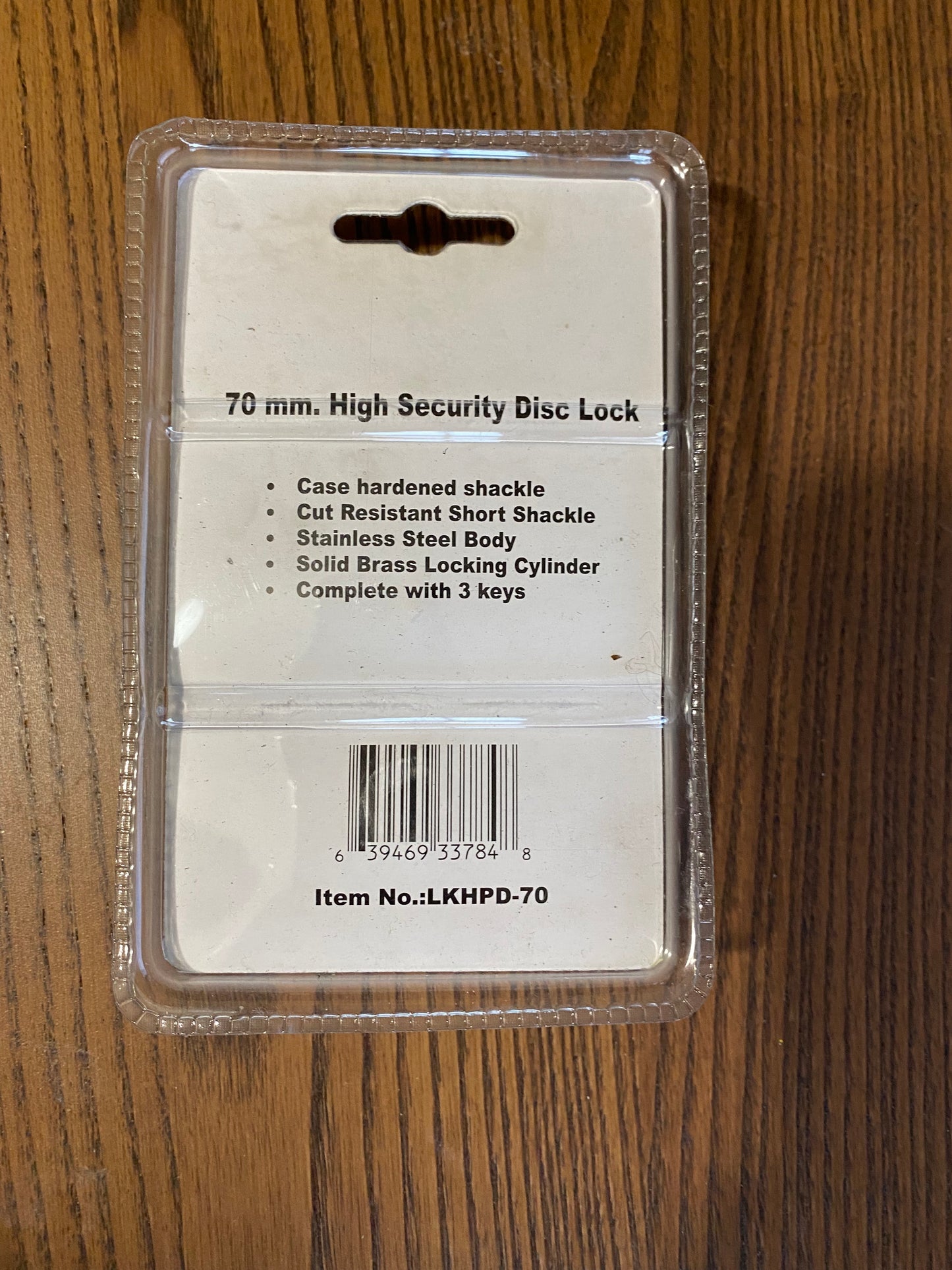 2x Tufflock 70mm Disc Lock with 3 Keys