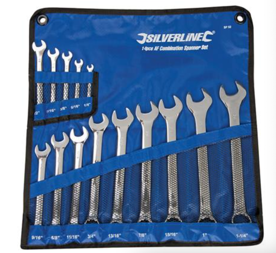 Silverline SP22 14 Piece Combination Spanner Set damaged outer box