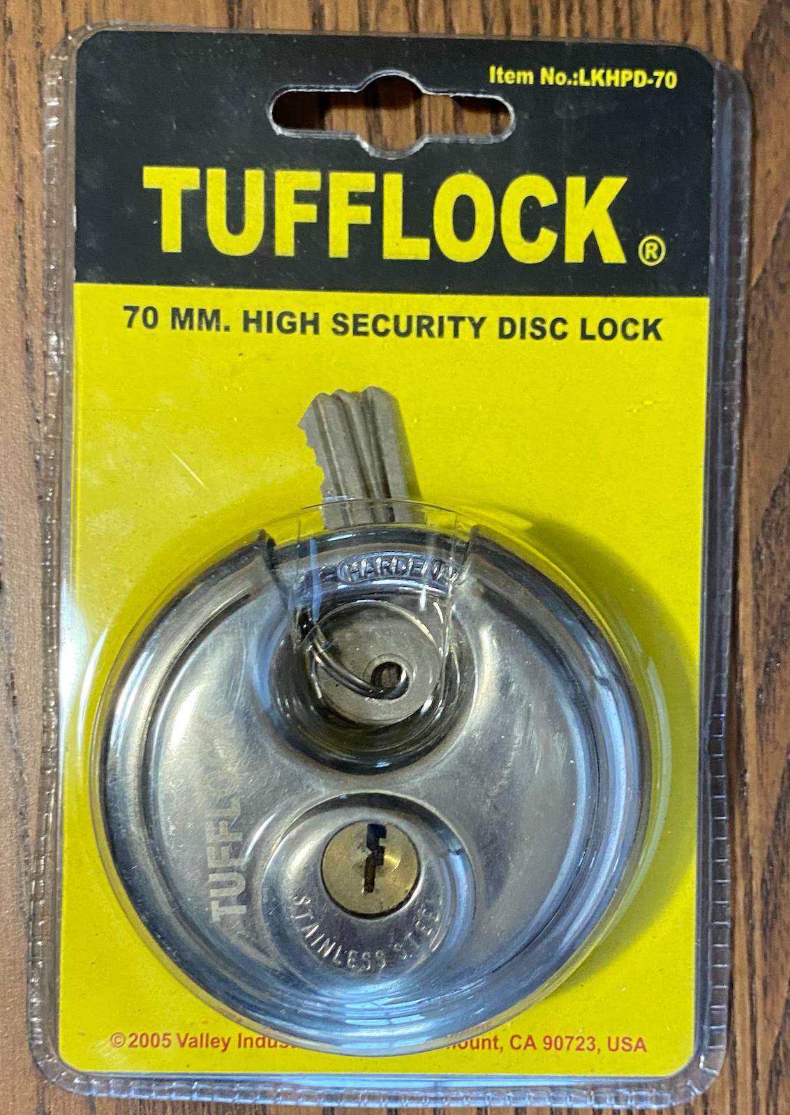 2x Tufflock 70mm Disc Lock with 3 Keys