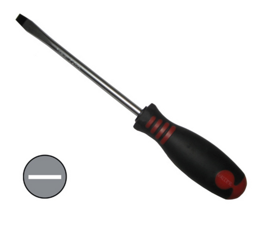 Valley 6" x 1/4" Flat screwdriver, soft touch handle CR-V Shaft