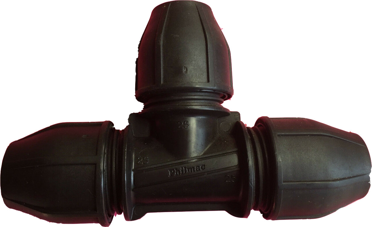 Philmac 50mm Tee Equal Plastic water pipe fitting  S2   POL