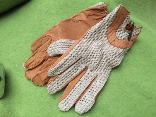 Glove (18 Pairs Bulk Lot) Basix Crochet Back Leather Palm