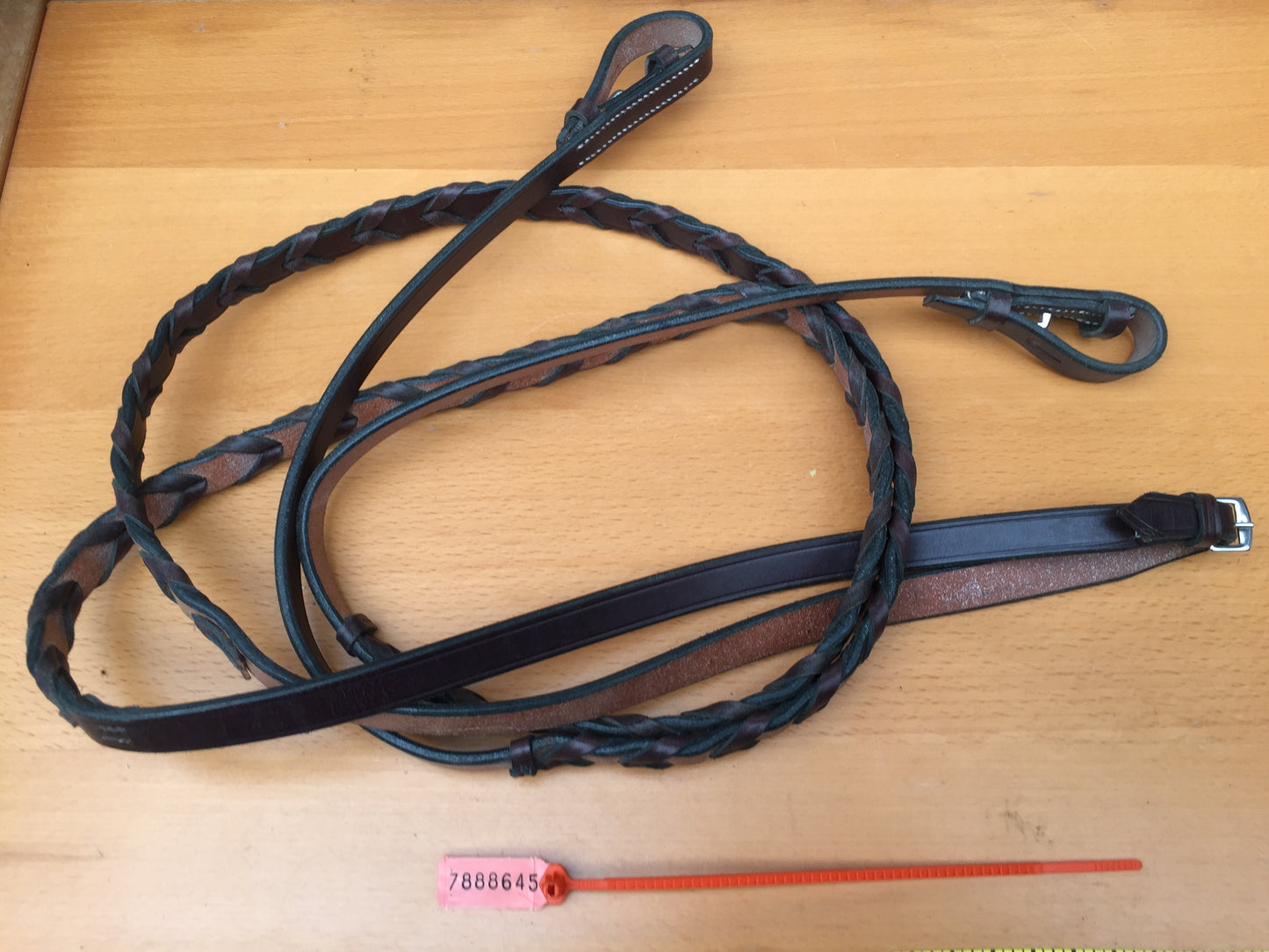 Jeffries 58" x 5/8" Laced Havana Leather Reins Traditional 7888646