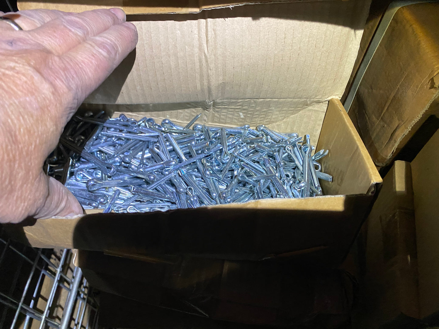 Assorted Cotter Pins Type C. Cardboard Box as pictured                       W1C5/W2C9