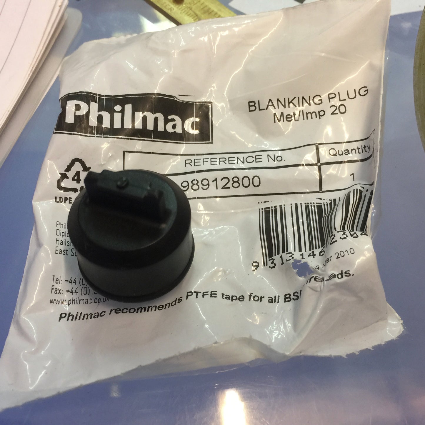 Philmac Water Pipe Fitting  Blanking Plug Insert 