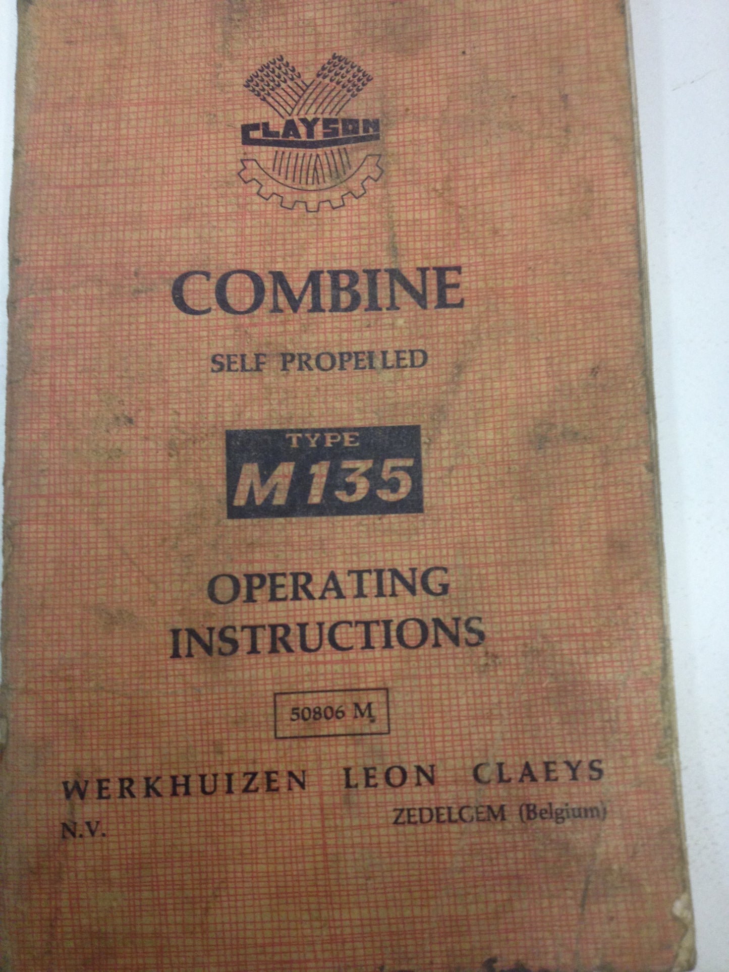 Clayson Combine Manual M135 Vintage