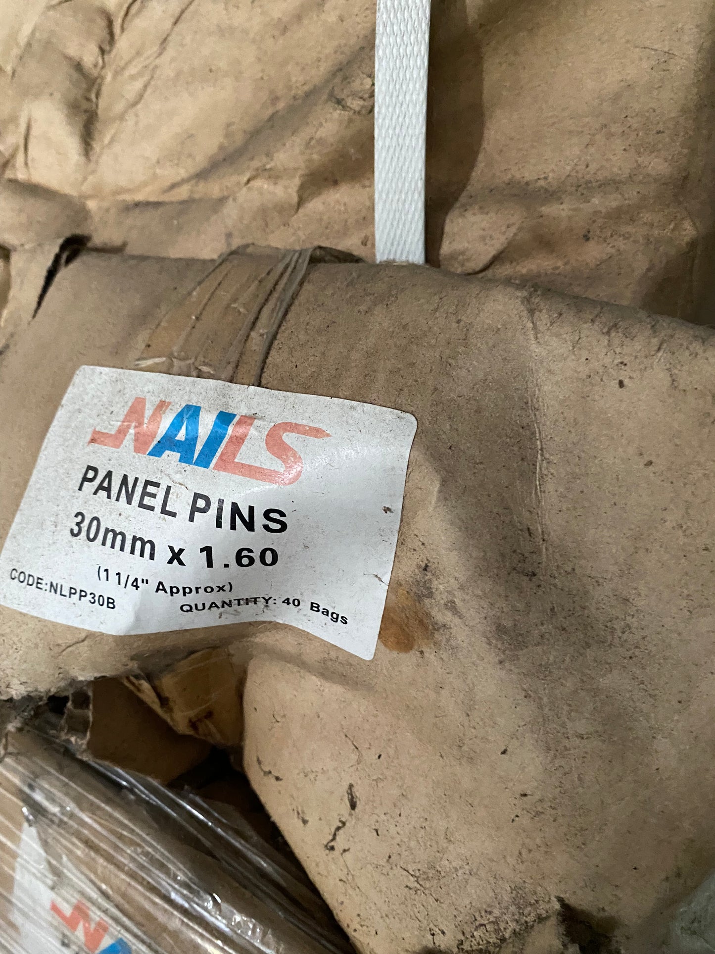 Panel Pins 5x 500g bags (2kg)  30mm x 1.60 Rynails  Clearance Stock