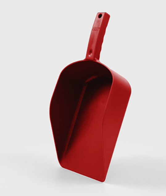 Salmon Square Plastic Feed Scoop Burgundy Large & Small