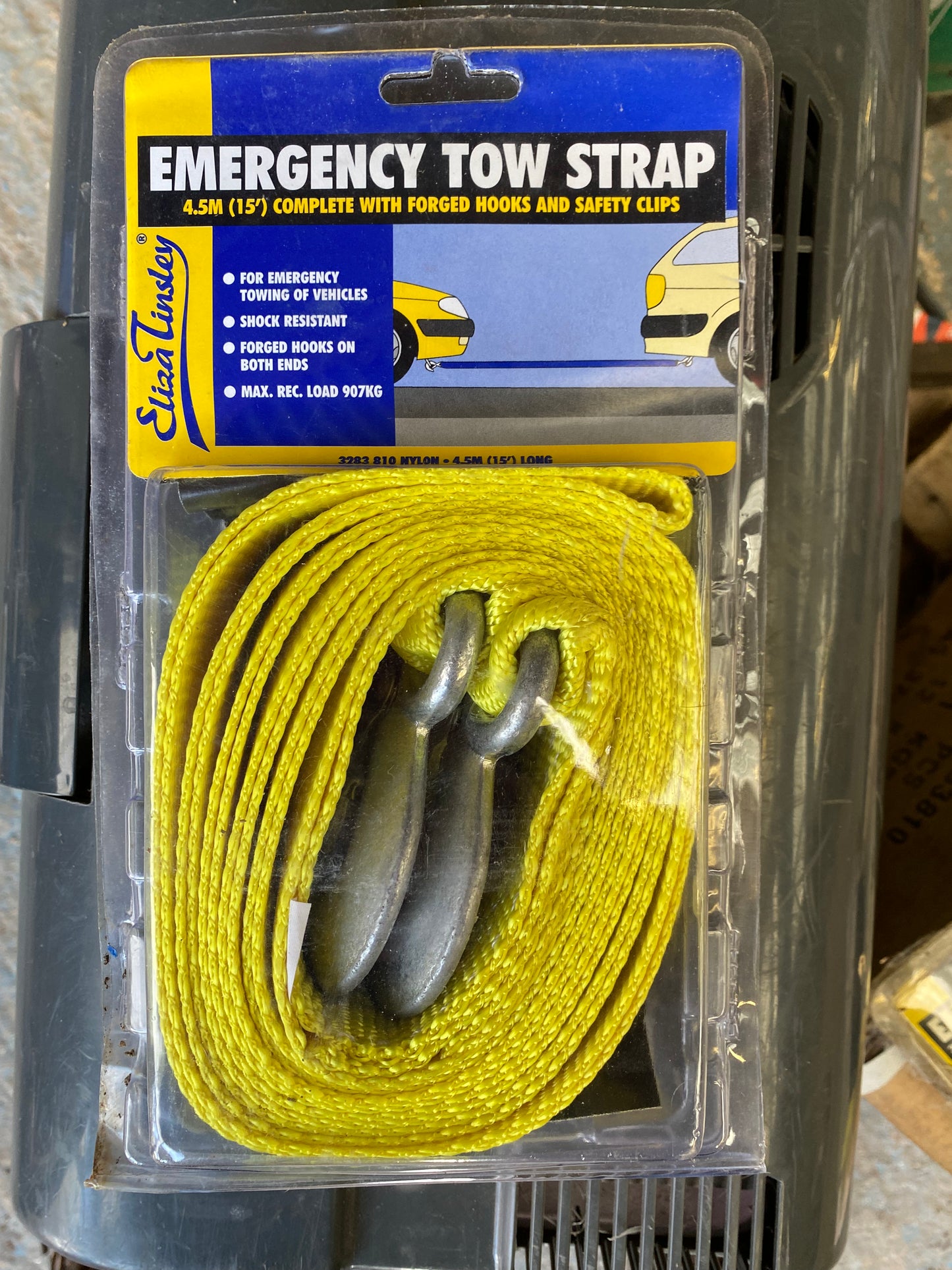 Emergency tow strap 4.5 m, yel ELIZA Tinsley 328 3810.