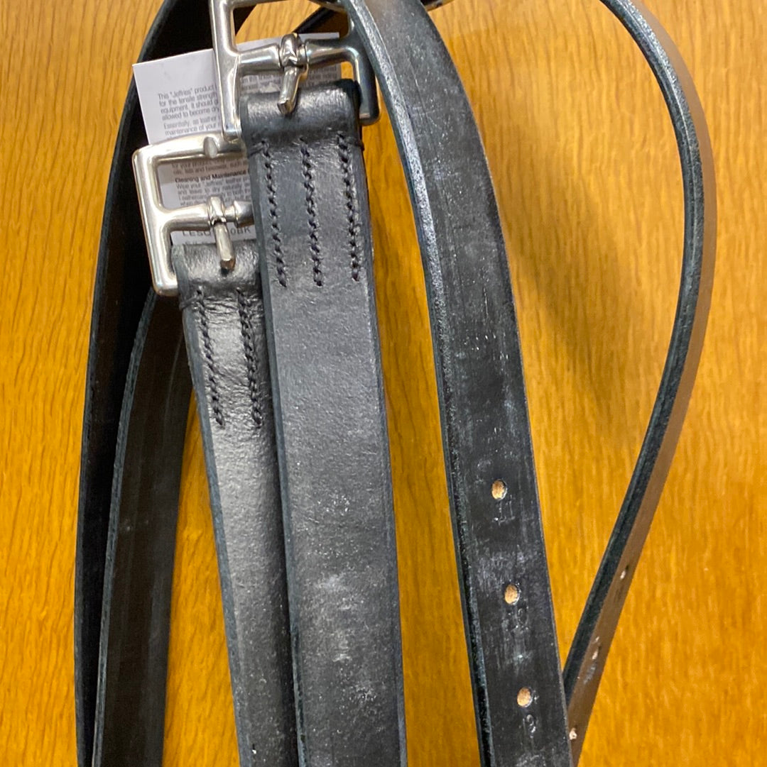 Jeffries stirrup leathers black 60 x 1 1/4” heavy